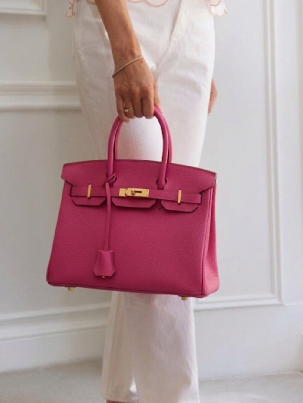COPY - My Last- Stunning like birkin not designer But LEATHER fucshia pink 35